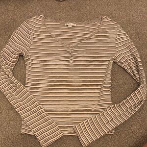 Subdued Striped Long Sleeve Top
